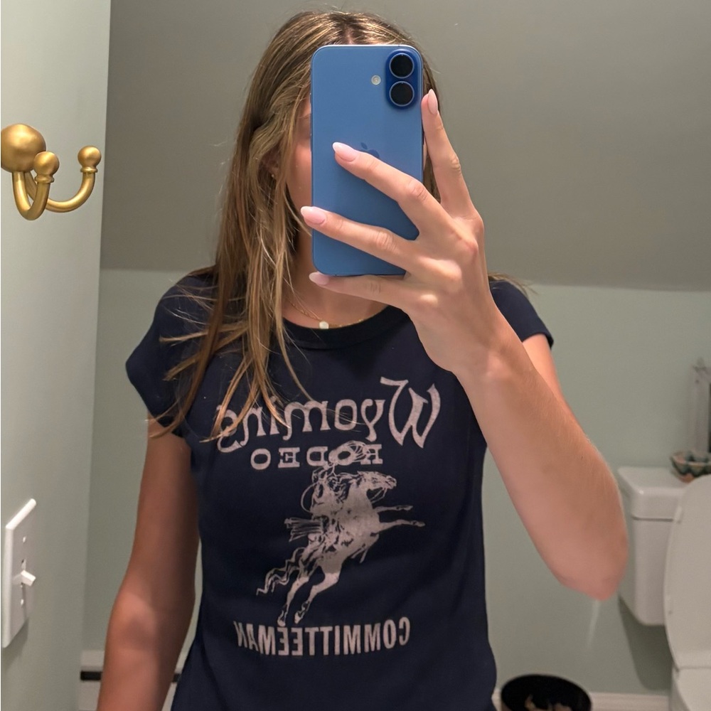 Brandy Melville Dark Blue Graphic Tee